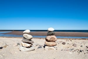 Stones piled on a beach...an example of patience