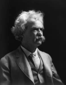 Mark Twain with a full moustache