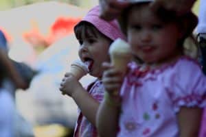 Little Girls Licking Ice Cream Cones