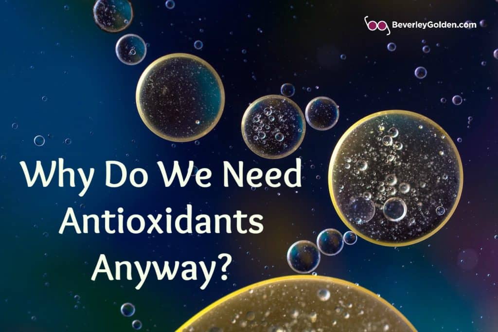 Bubbles representing antioxidants floating in liquid