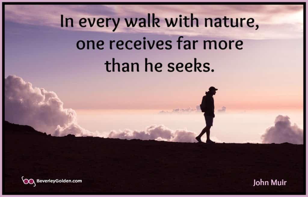 Person walking in nature, receiving its gifts